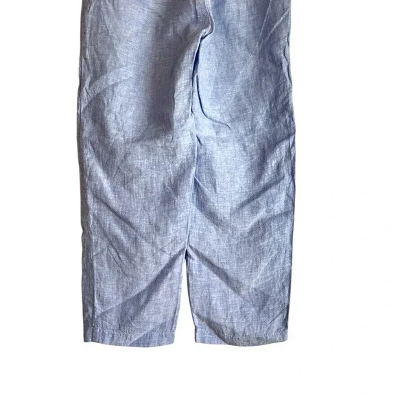 Quince European Linen Cropped Pants XS Blue Coastal Beachy Capsule - Picture 6 of 8